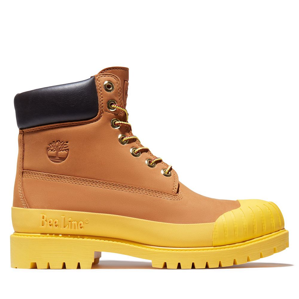 Botas 6-Inch Timberland Argentina Hombre - 6-Inch Bee Line X Waterproof Rubber Toe - Marrones/Amaril